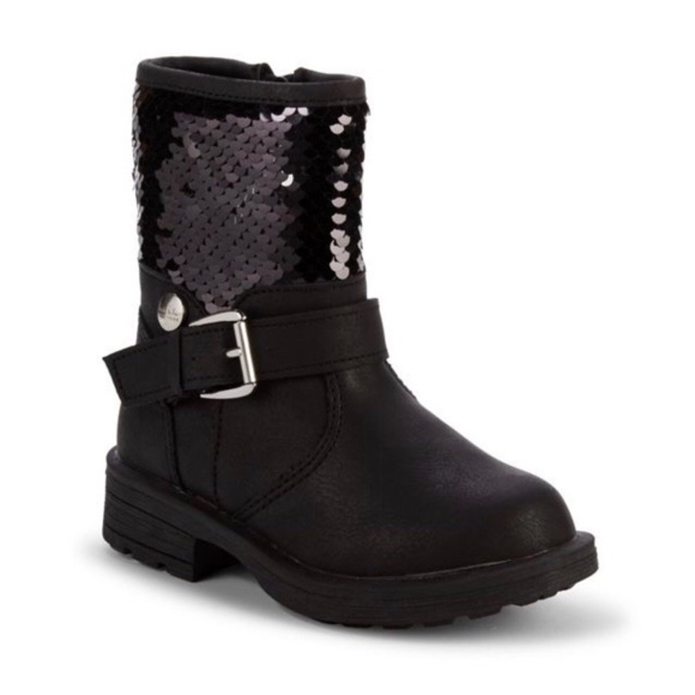 Sequin Nicole Miller Buckle Boots Toddler Sz 6